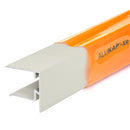 alukap xr aluminium end stop bar White 25mm front view