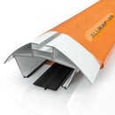 alukap xr ridge bar White with 45mm slot fit rafter gasket front view