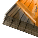 axiome bronze 35mm multiwall polycarbonate roofing sheet front view